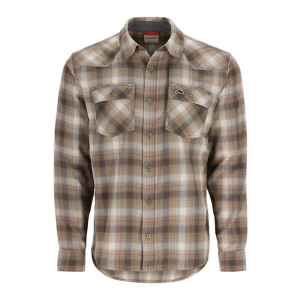 Men's Simms Santee Long Sleeve Button Up Shirt 2XLarge Bay Leaf/Sun Glow Window Pane Ombre