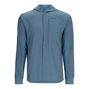 Men's Simms Intruder Hoody Long Sleeve Button Up Shirt 2XLarge Neptune