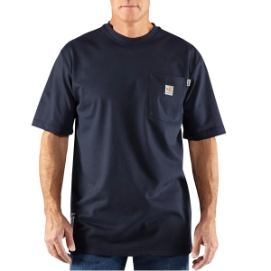 Men's Carhartt Flame-Resistant Force Chest Pocket Cotton T-Shirt Large Tall Dark Navy