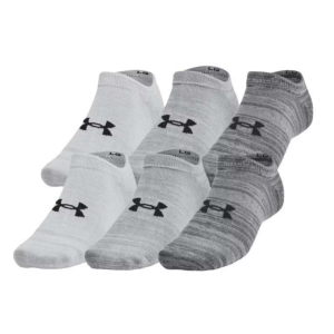Adult Under Armour Essential No Show Socks Medium Castlerock 6 Packs