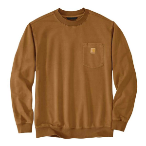 Men's Carhartt Midweight Garment Dye French Terry Pocket Crewneck Sweatshirt Large Carhartt Brown