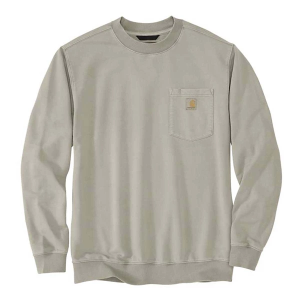 Men's Carhartt Midweight Garment Dye French Terry Pocket Crewneck Sweatshirt Large Greige