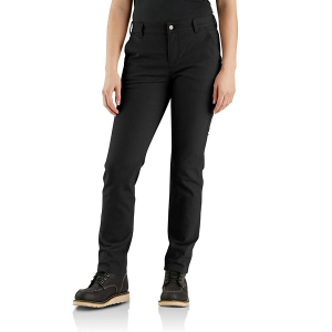 Women's Carhartt Rugged Flex Relaxed Fit Canvas Utility Pants 6 Black Tall