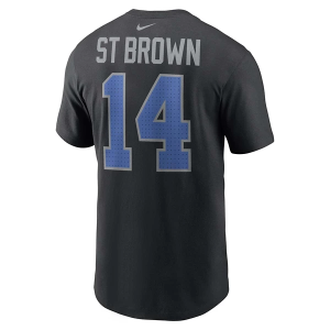 Detroit Lions Nike Amon-Ra St. Brown #14 Name & Number T-Shirt Small Black