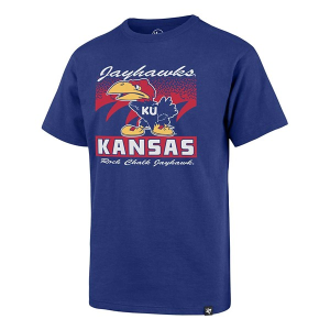 Kansas Jayhawks 47 Brand Waver Kids' T-Shirt Small Blue