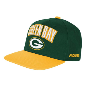 Kids' Green Bay Packers Genuine Stuff Flat Essentials Snapback Hat One Size Green