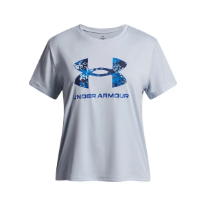 Girls' Under Armour Tech Print Fill T-Shirt XSmall Blue Calm / Tech Blue