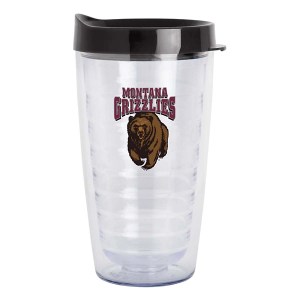 Logo Brands Montana Grizzlies 16oz. Flipside Double Wall Clear Tumbler