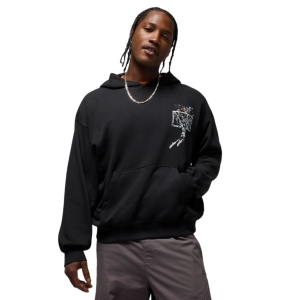 Men's Jordan Brooklyn Oversized Fleece Hoodie XLarge Black/Starfish