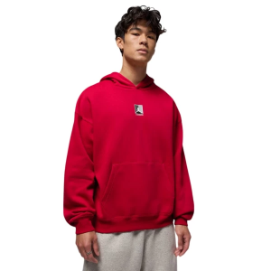Men's Jordan Brooklyn Fleece AOP Hoodie XLarge Gym Red/White