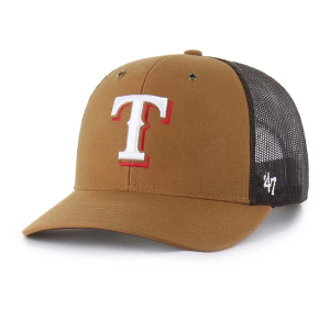 Texas Rangers 47 Brand Carhartt Trucker Adjustable Hat One Size Brown