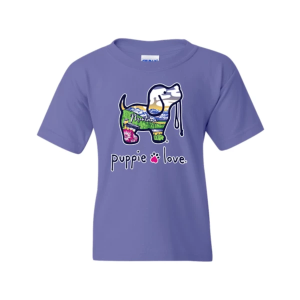Kids' Puppie Love Montana Pup T-Shirt Small Violet