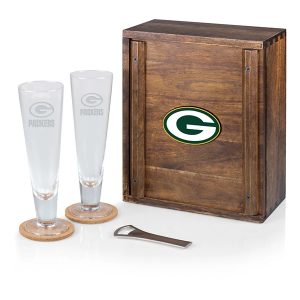 Picnic Time Green Bay Packers Pilsner Beer Glass Gift Set