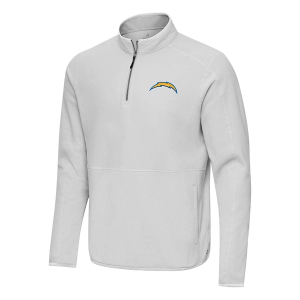Los Angeles Chargers Antigua Step Up 1/4 Zip Medium Gray