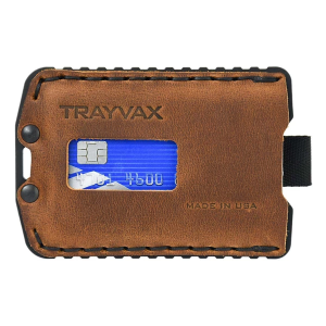 Trayvax Wallets Ascent Card Holder Black/Tobacco Brown