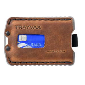 Trayvax Wallets Ascent Card Holder Raw/Tobacco Brown