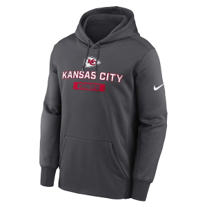 Kansas City Chiefs Nike 2025 Therma Hoodie Small Anthracite
