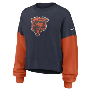 Women's Chicago Bears Nike Oversized Crewneck Small Navy