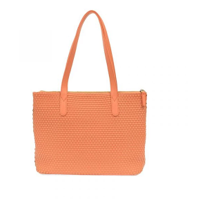 Joy Susan Shelly Woven Tote Coral
