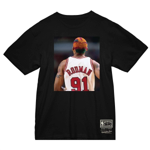 Chicago Bulls Dennis Rodman Mitchell and Ness T-Shirt Large Black