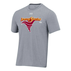 Iowa State Cyclones Under Armour Tornado Script T-Shirt Large Heather Grey