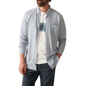 Men's Faherty Coastline Long Sleeve Button Up Shirt Medium Ocean Blue