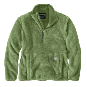 Women's Carhartt Loose Fit Fleece 1/2 Zip Pullover Medium Dusty Olive