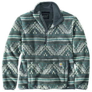 Women's Carhartt Loose Fit Fleece 1/2 Zip Pullover Large Yellowtail Mountain Print Shadow