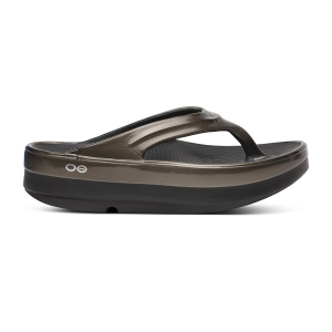 Women's OOFOS OOmega OOlala Luxe Thong Flip Flop Sandals M8/W10 Titan