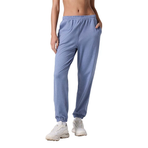 Women's Vuori Boyfriend Yoga Joggers Large Blue Heron Heather Regular