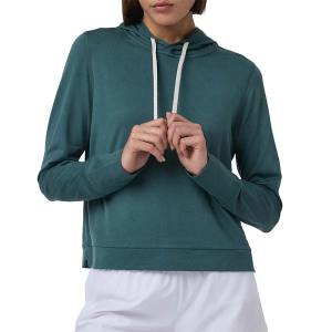 Women's Vuori Halo Essential Yoga Hoodie Medium Moss Heather
