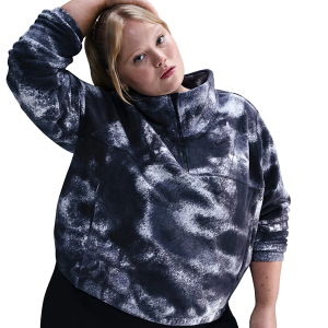 Women's Nike One Long Sleeve 1/2 Zip 2X Black/Black
