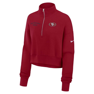Women's San Francisco 49ers Nike 2025 Phoenix 1/4 Zip 2XLarge Red