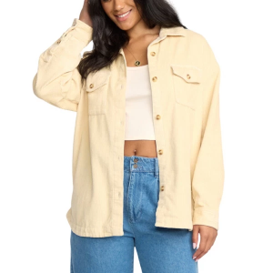 Women's Billabong Fadeaway Long Sleeve Shacket Small Whitecap