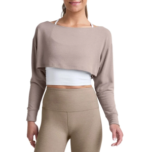 Women's Beyond Yoga Duet 2-Way Convertible Long Sleeve Shirt XLarge Oatmeal