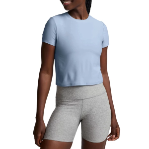 Women's Beyond Yoga Spacedye Featherweight Cropped T-Shirt Large Blue Zen Heather