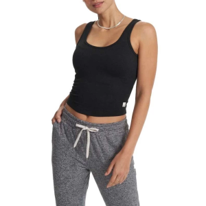 Women's Vuori Halo Essential Scoop Neck Yoga Tank Top Large Black Heather