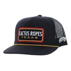 Men's Hooey Cactus Ropes Texas Snapback Hat One Size Black/Yellow Patch