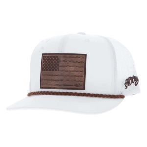 Men's Hooey Liberty Roper Snapback Hat One Size White Leather Patch