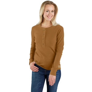 Women's Carhartt Tencel Fiber Series Loose Fit Pocket Long Sleeve T-Shirt 2XLarge Carhartt Brown