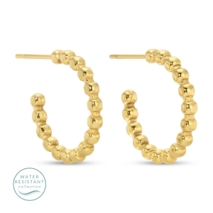 Splendid Iris Ball Hoop Small Earrings Small Gold