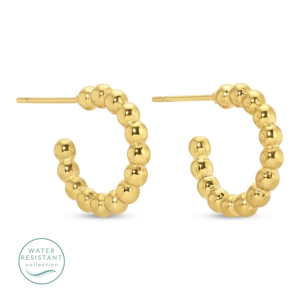Splendid Iris Ball Hoop Petite Earrings Gold