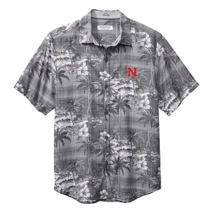 Nebraska Cornhuskers Tommy Bahama Point Isla Button Up Medium Black