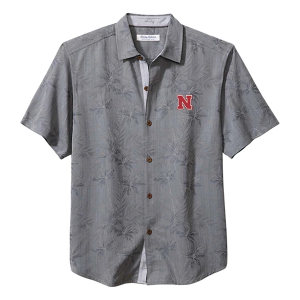 Nebraska Cornhuskers Tommy Bahama Point Palm Button Up XLarge Shadow