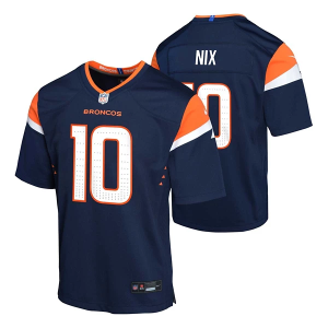 Denver Broncos Bo Nix #10 Nike Alternate Kids' Jersey Medium Navy