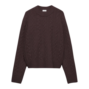 Women's 7 Diamonds Pullover Sweater Riley Cable Knit Medium Walnut
