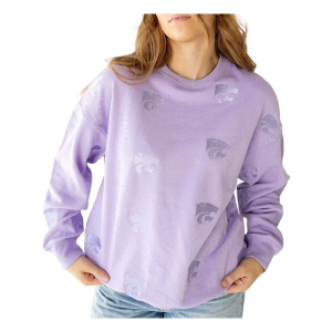 Kansas State Wildcats Gameday Social Women's Crew L/XL Lavender