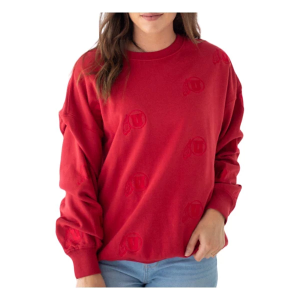 Utah Utes Gameday Social Women's Crew L/XL Red