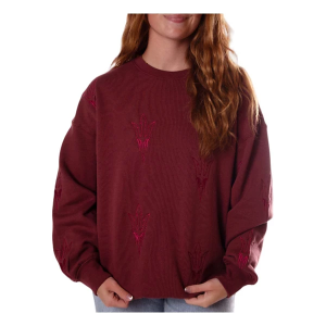 Arizona State Sun Devils Gameday Social Women's Crew M/L Maroon