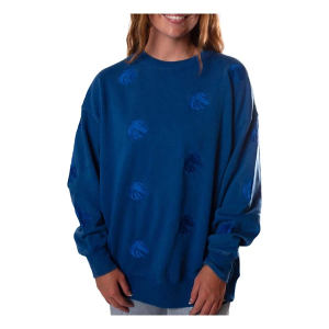 Boise State Broncos Gameday Social Women's Crew L/XL Royal